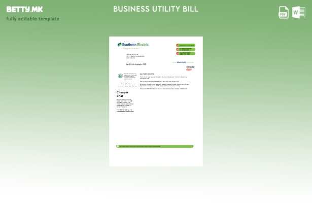 Модерен стил на Southern Electric шаблон за деловна сметка за доказ за адреса за